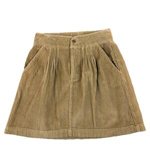 Vintage Corduroy Skirt Womens Tan Camel High Waist A Line 90s Boho Size Small